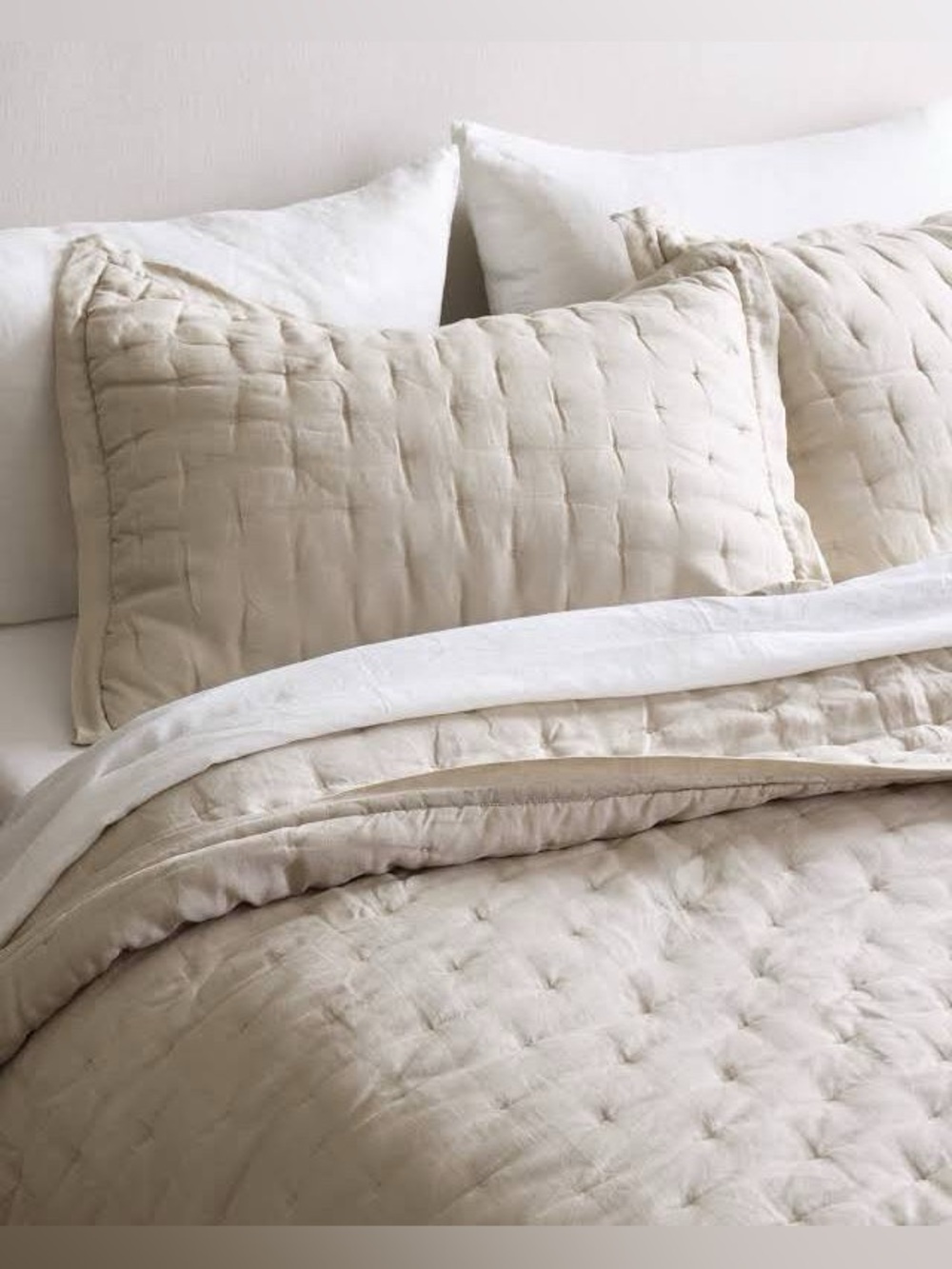 NWT Quince European Linen Dream Standard Sham Set Sand